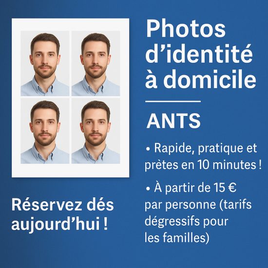 Photos d’identité conformes aux normes ANTS réalisées à domicile